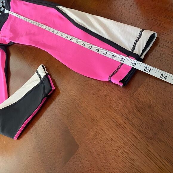 Lululemon Run Pace Tight Leggings size 6 Black Pink Colorblock Luxtreme Pocket - Picture 6 of 11